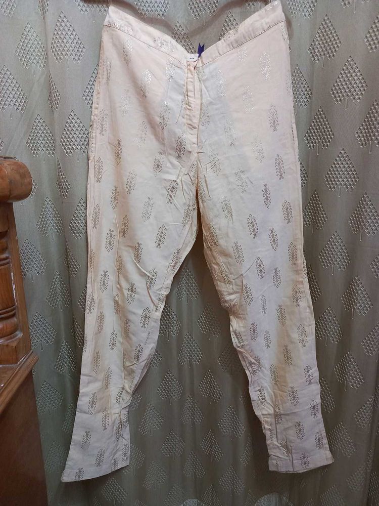 Golden Printed Women Pants For Kurtas
