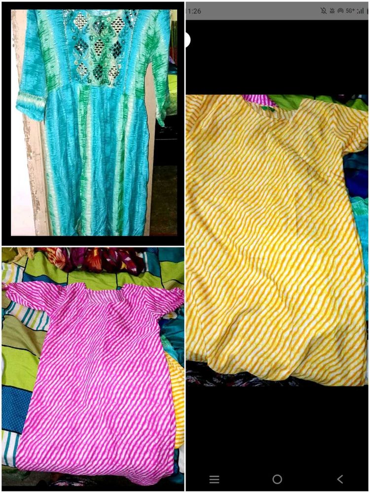 Striped Kurtis - Vibrant Colors,Size Xxl Urgent Rs