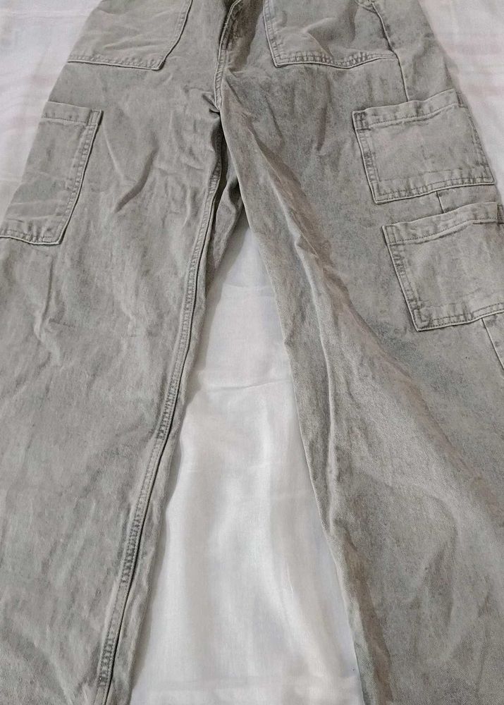 Jeans Wide Leg Cargo For Girls