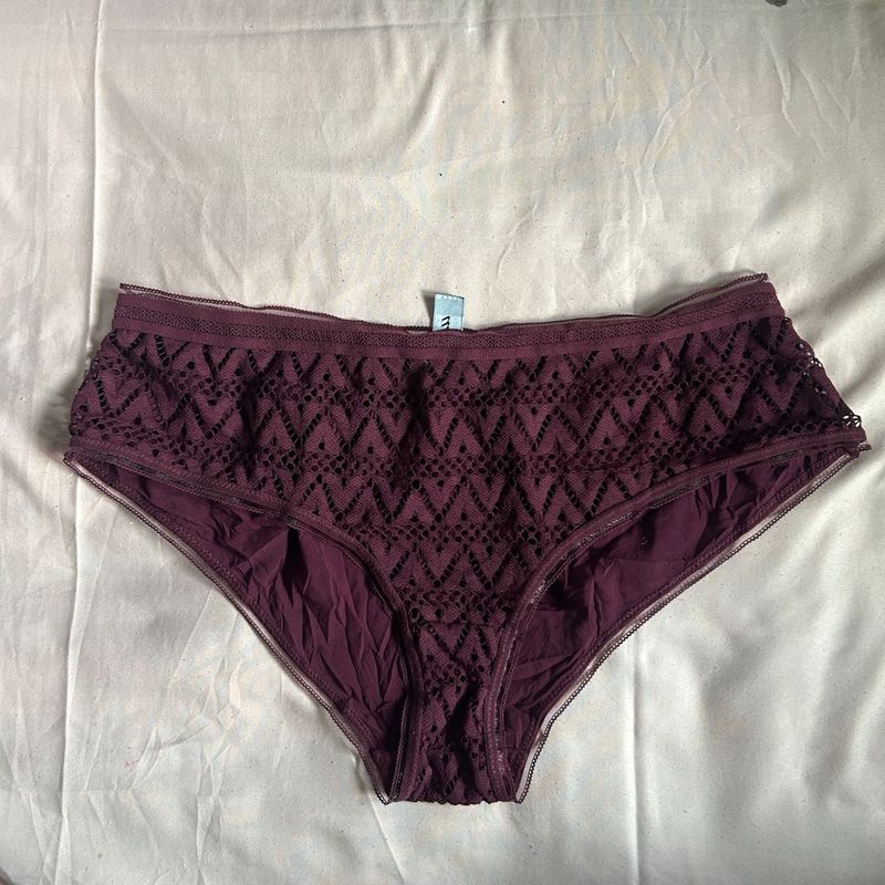 Burgundy Lace Panties