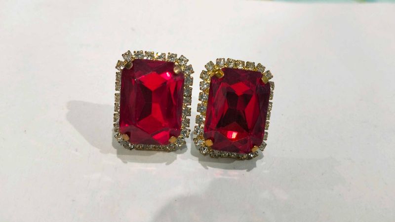 Ruby Red Statement Earrings