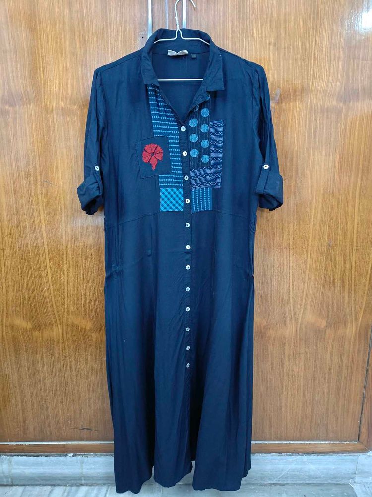 Blue Viscose Dress
