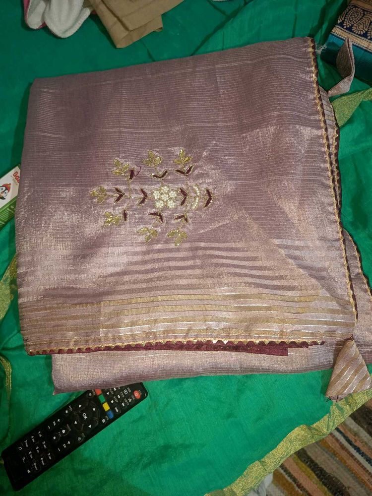 New hand work saree with blouse piece