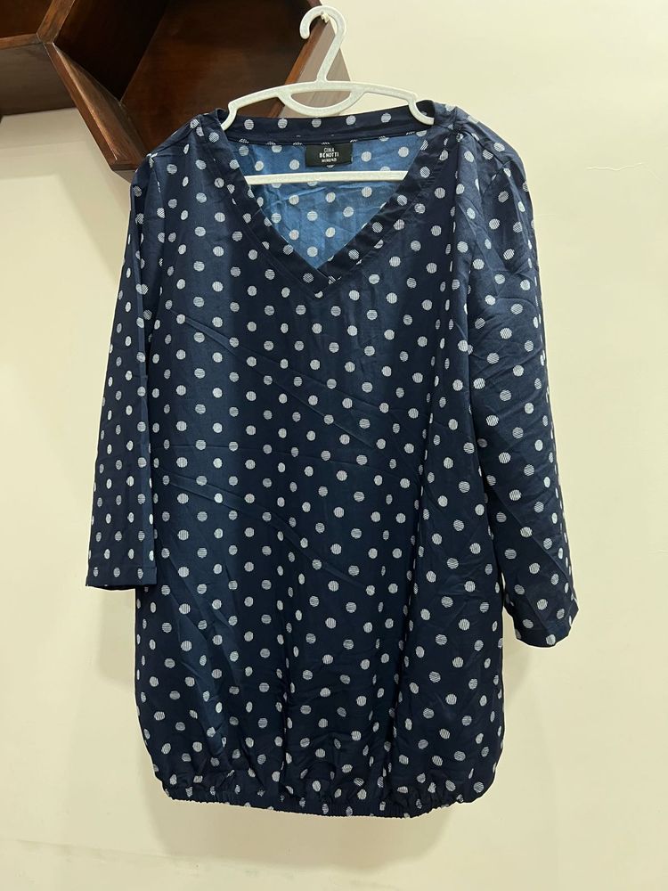 Navy Polka Dot Tunic