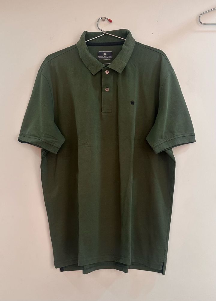 Louis Philippe Green Polo T-Shirt