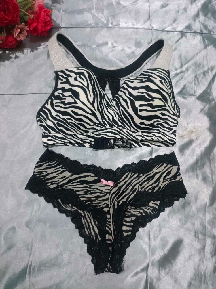 Imported Zebra Print Lingerie Set