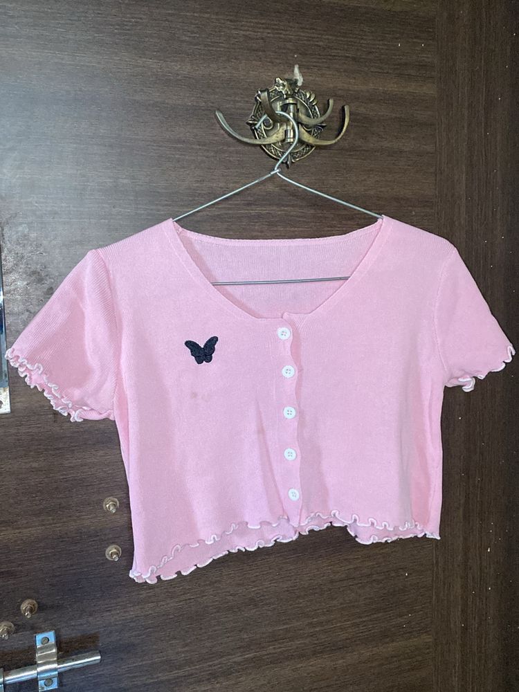 Pink Crop Top