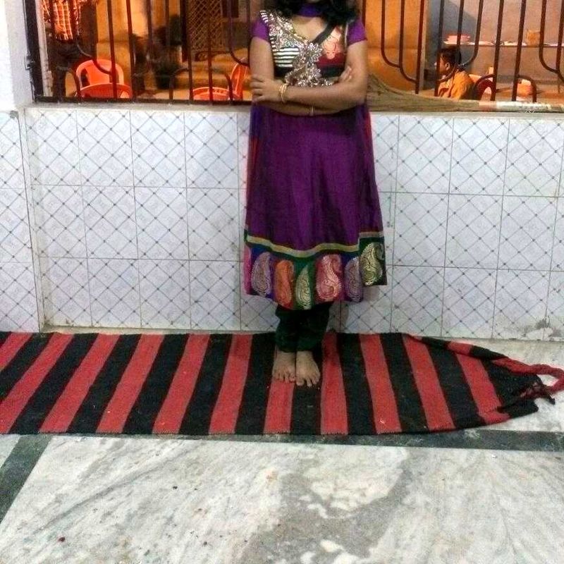 A Purple Color ANarkali Gown For Festive Look