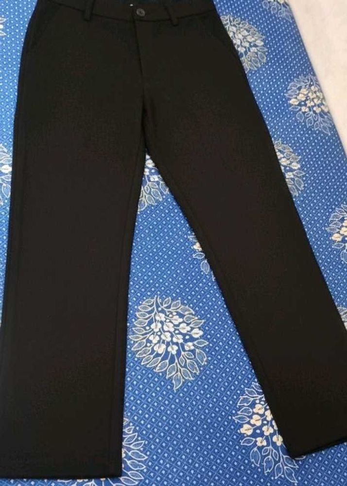 Black Straight Leg Trousers
