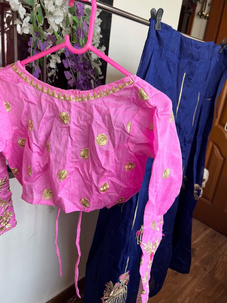 Pink &amp; Blue Salwar Suit