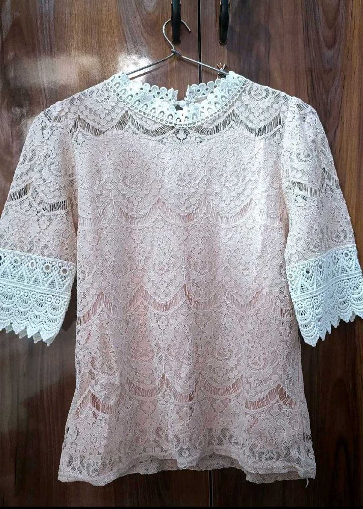 Lace bottoming mesh Top
