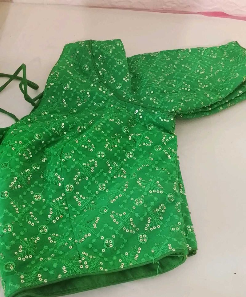 Green Embroidered Blouse