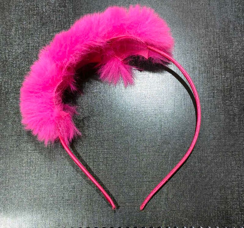 Bright Pink Feather Headband