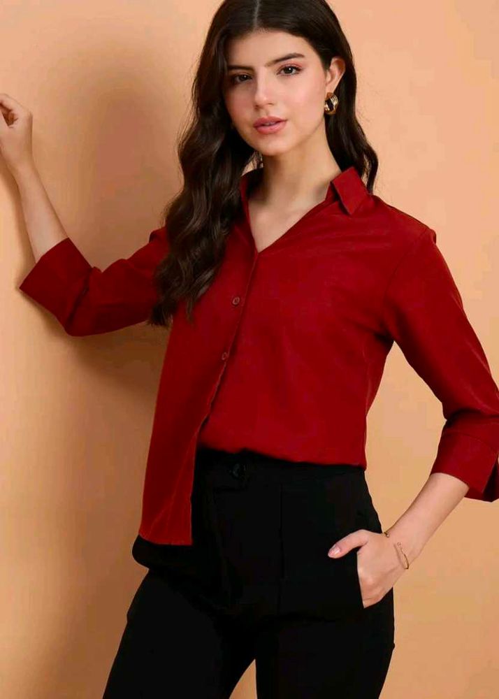 Burgundy Button-Down Shirt