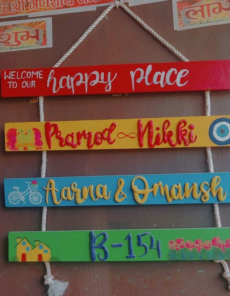 Handmade Wooden Name Plates For Home
