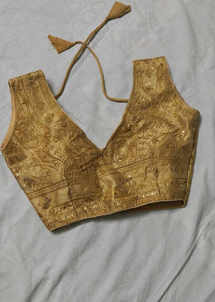 Gold Embroidered Blouse(Padded)