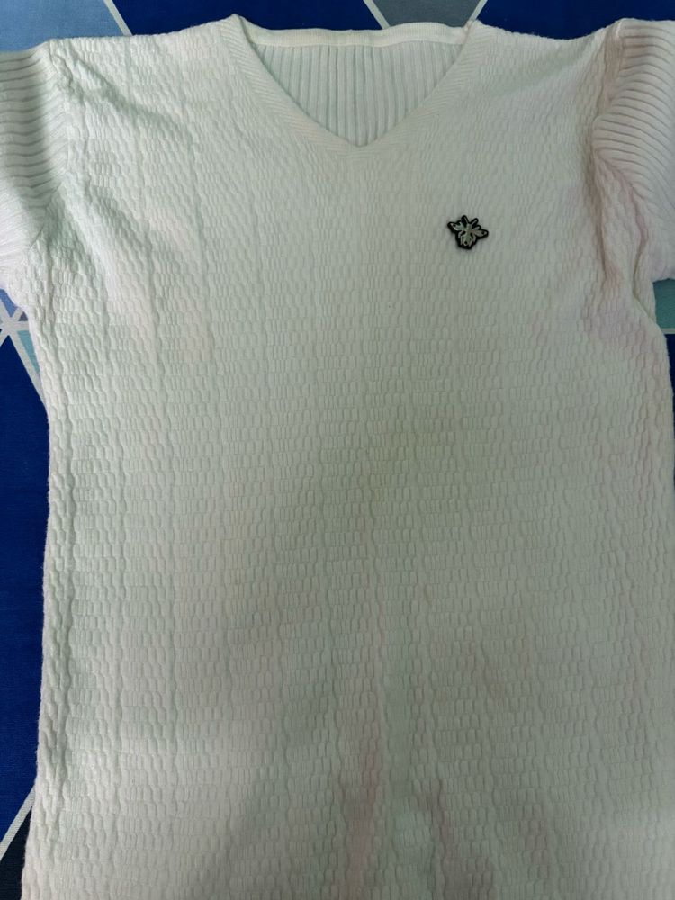 White V-Neck T-Shirt