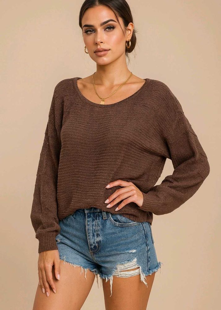 🎀Imported Brown Knit Sweater D