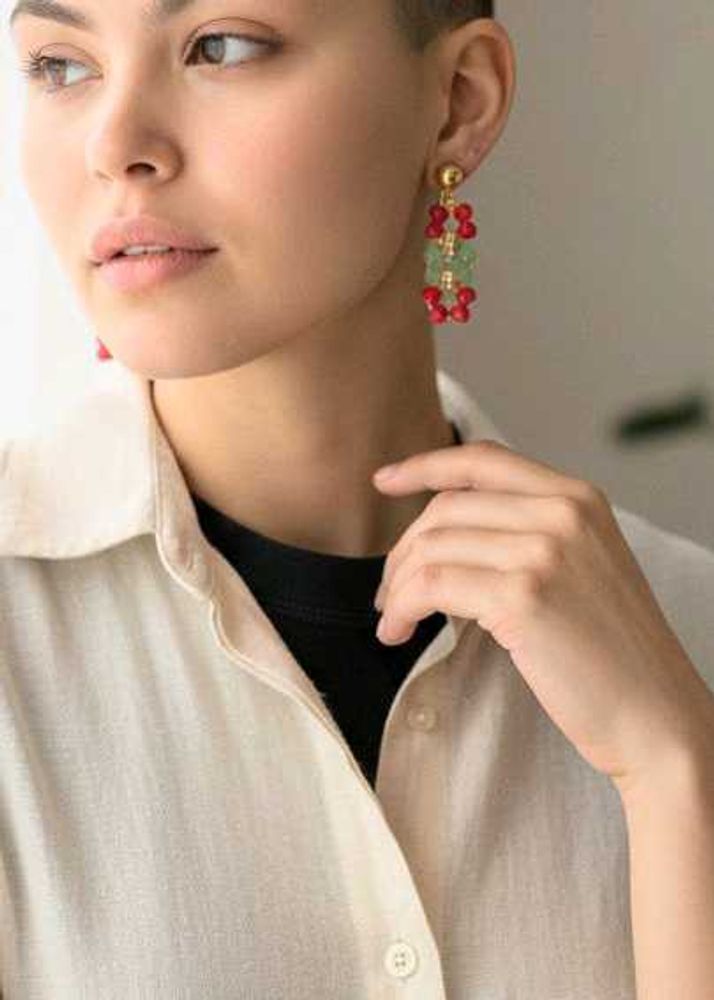 Beaded Drop Earrings