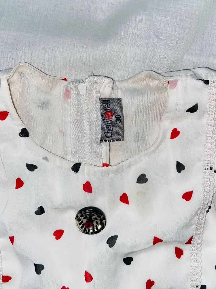 Cute Heart Print Baby Dress
