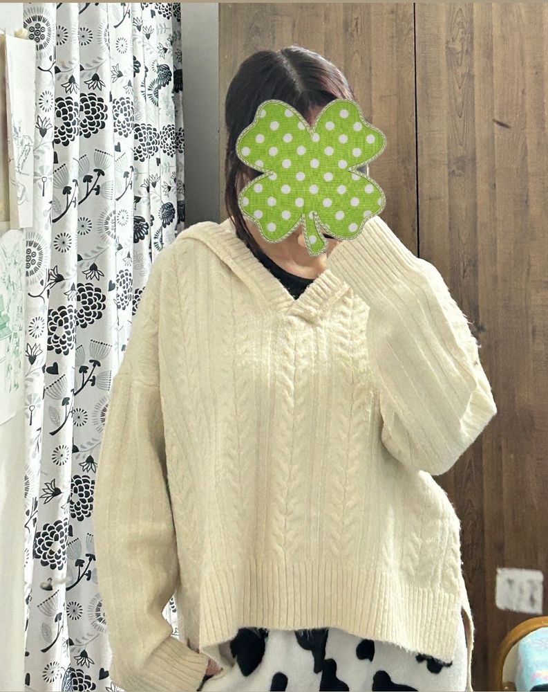 Cozy oversized Knit Hoodie