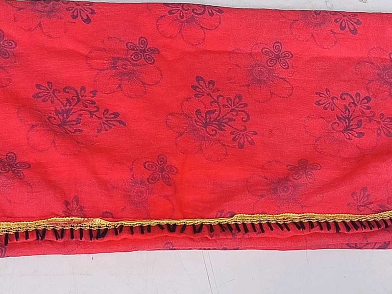 Red Floral Dupatta
