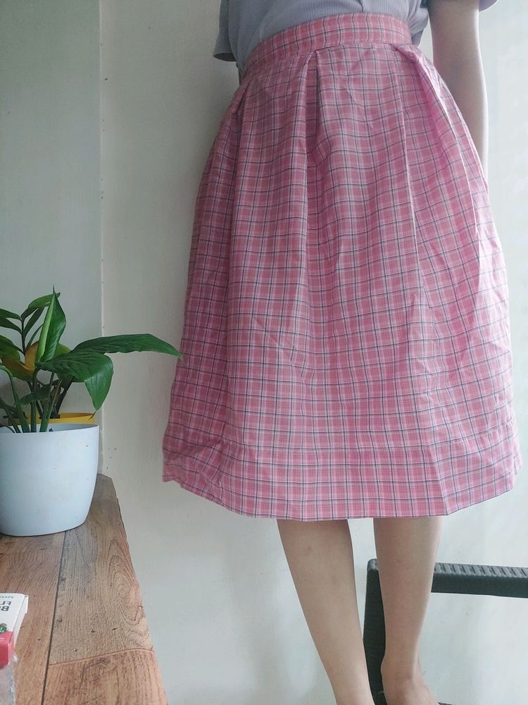 Korean Checkered Skirt