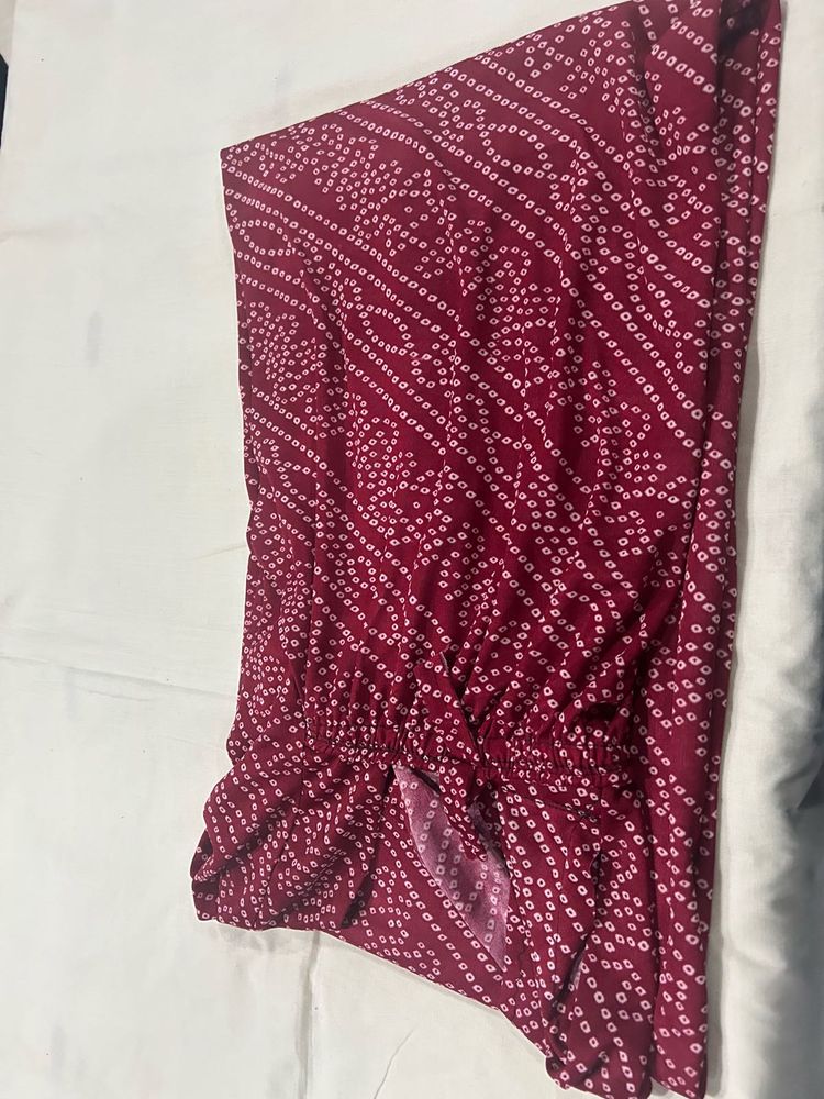 Not Used Maroon Printed Nighty