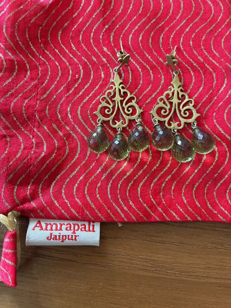 Amrapali Silver Peridot Earrings