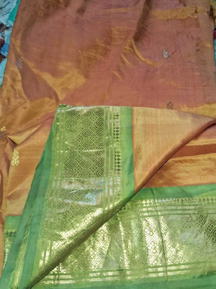 Silk Saree with Green Border
