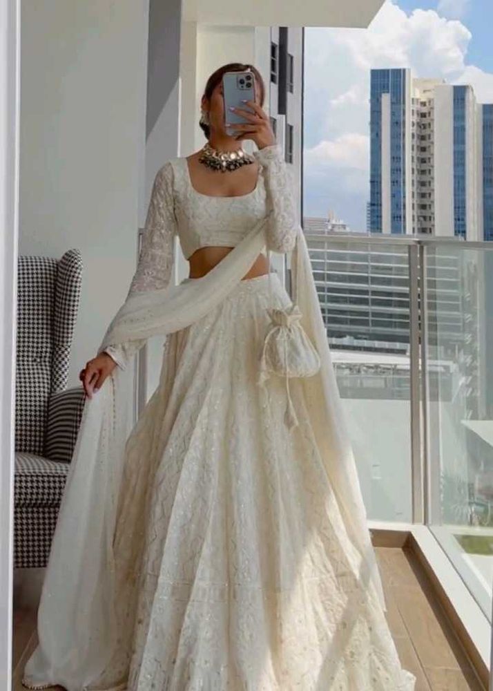 White Trending Lahenga Choli