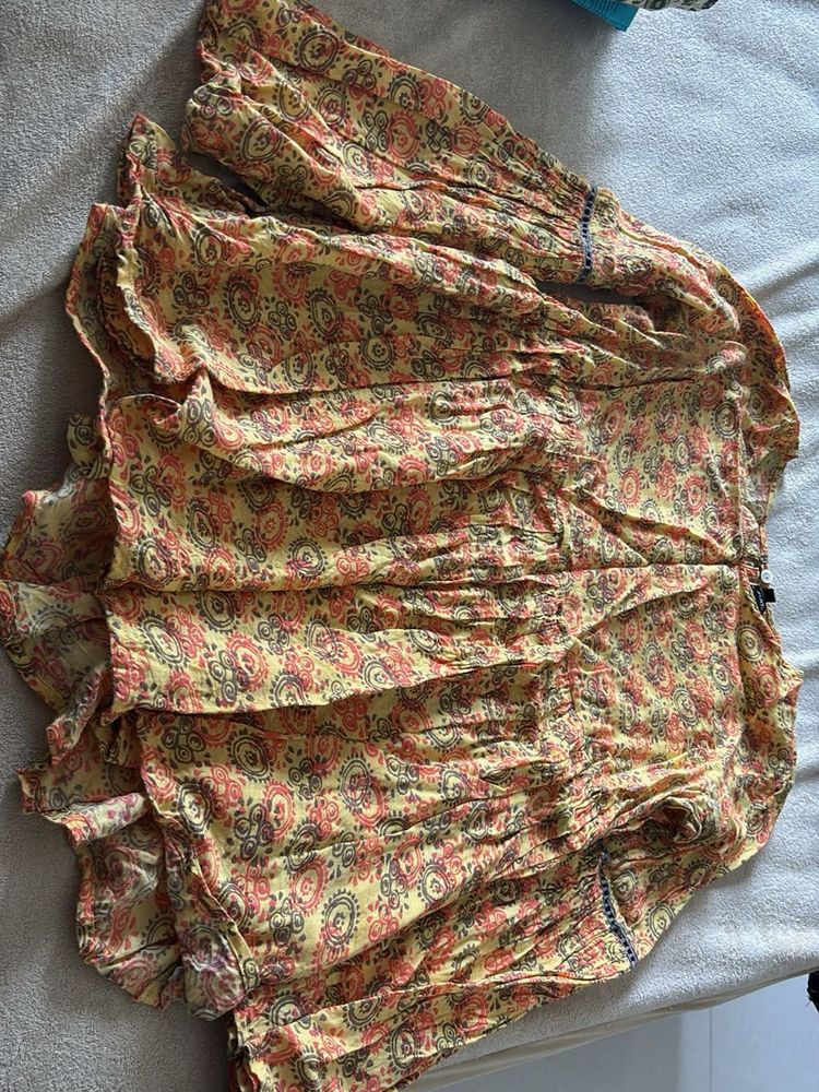 Yellow Floral Print Top