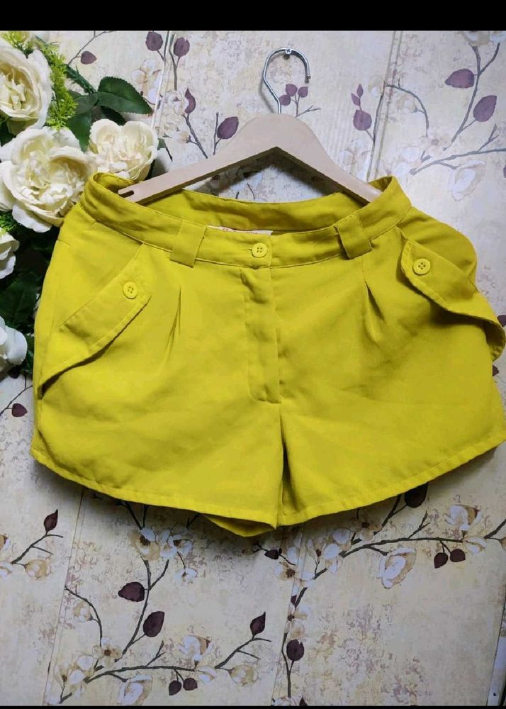 Yellow Pocketed Shorts