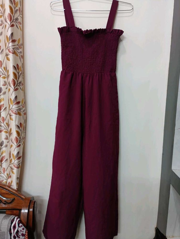 Maroon Jumpsuit.