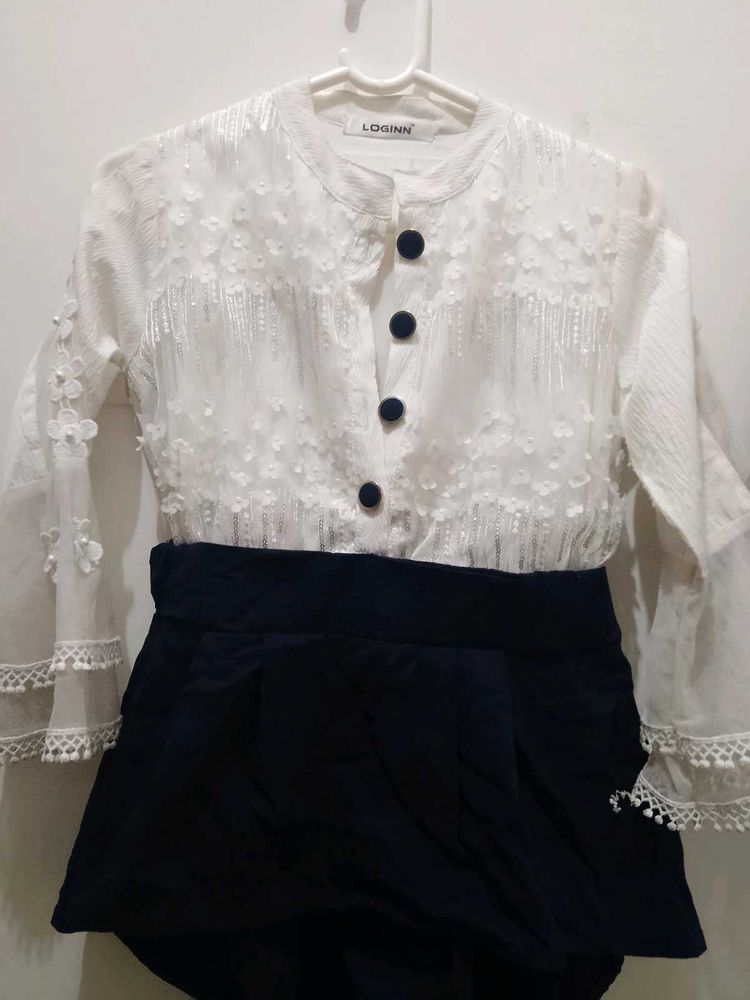 White Peplum Top
