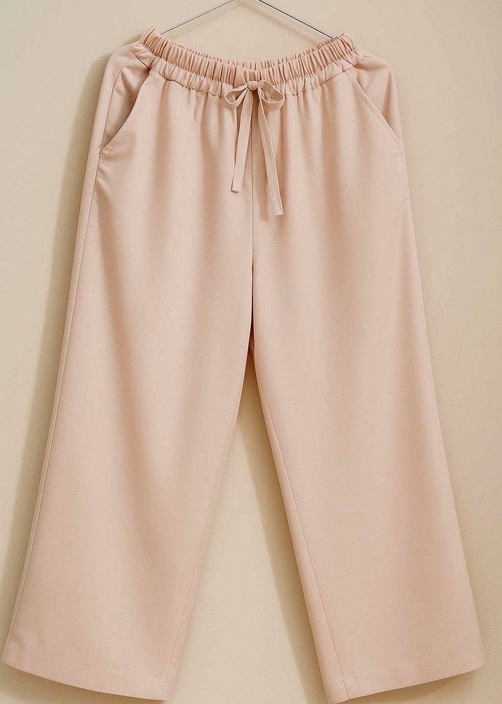 Pale Pink Wide-Leg Line Trouser