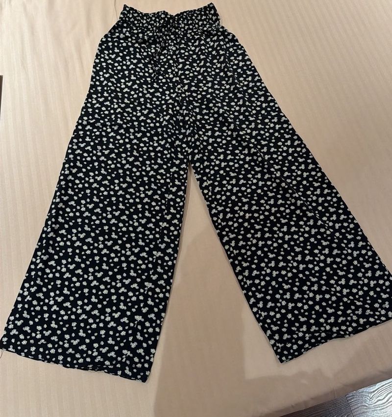 Floral Print Wide Leg Pants