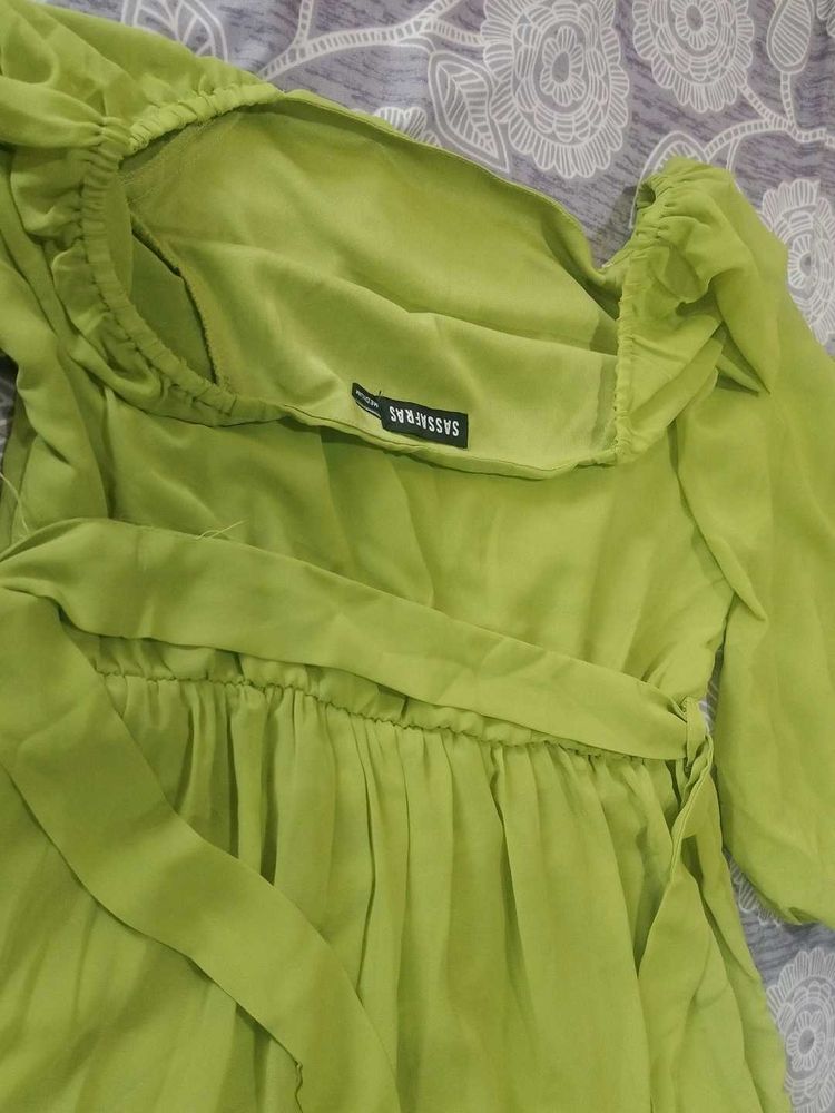 Green Off Shoulder Dress