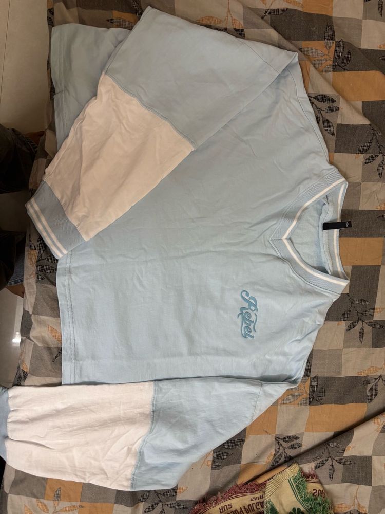 RIO Light Blue &amp; White &#34;Rebel&#34; Long Sleeve