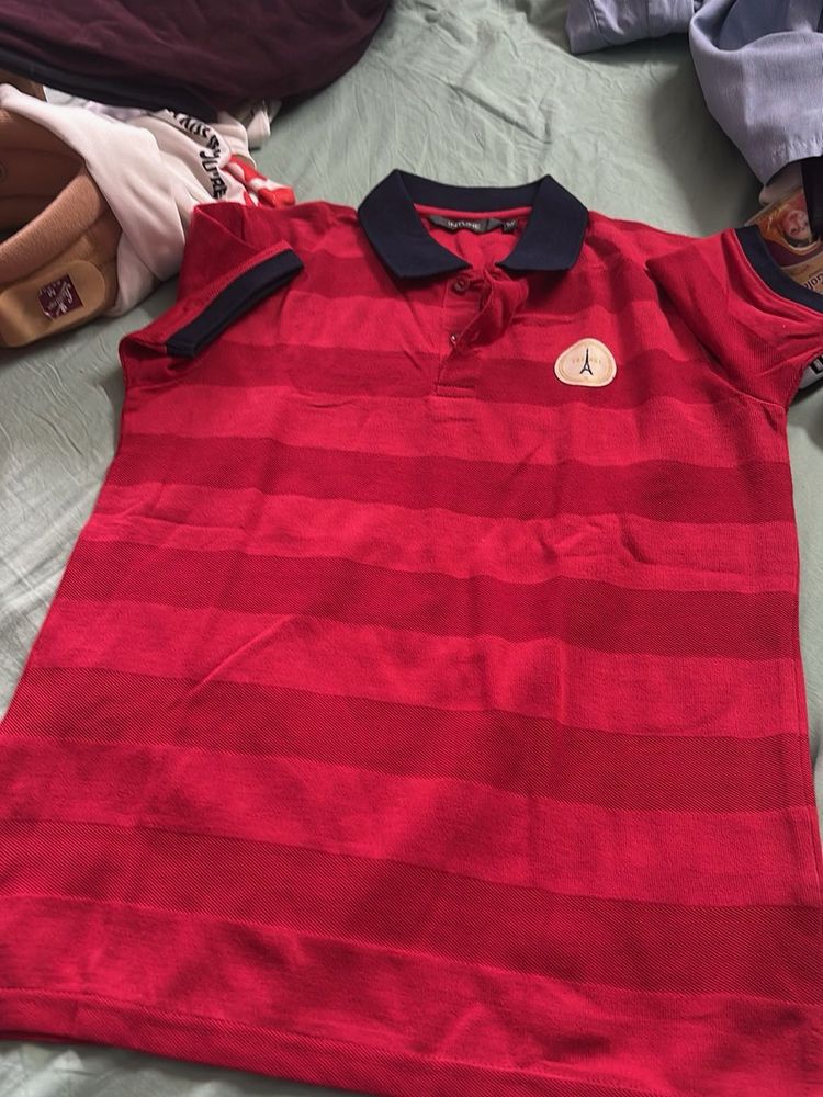 Striped Red Polo Shirt