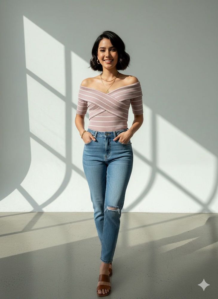 Striped Off-Shoulder Top