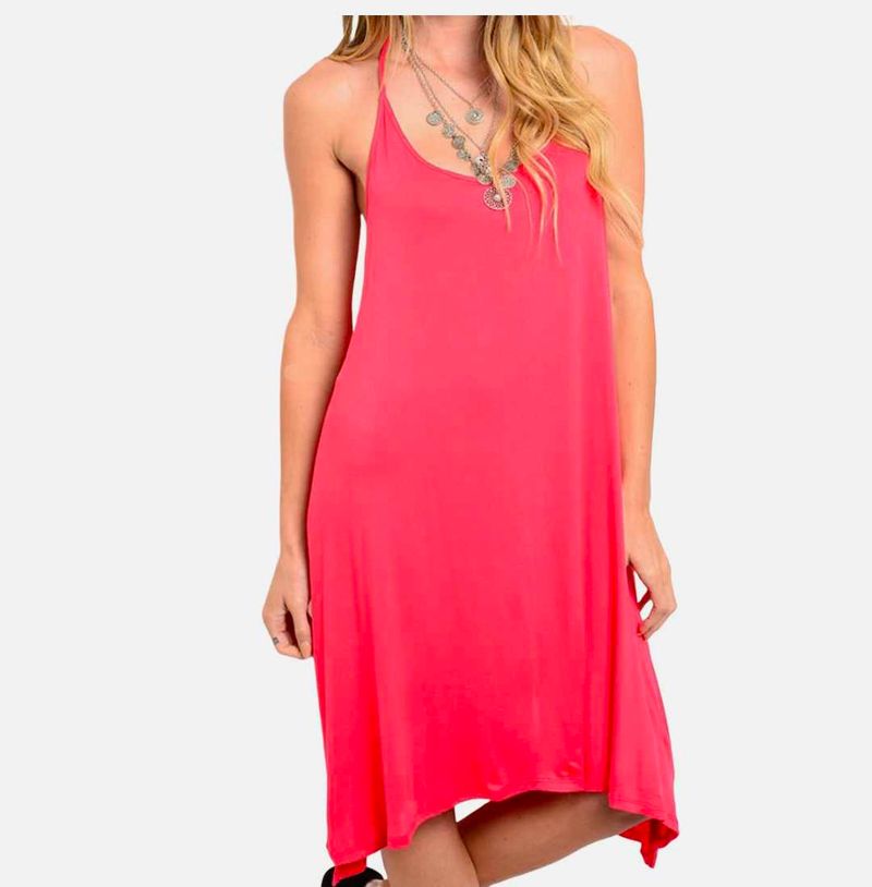 Peach Designer Back Cotton Comfy Dress