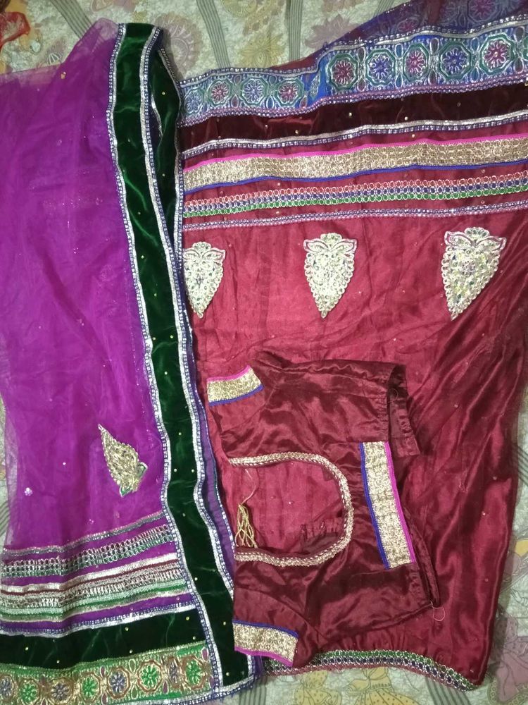 Elegant Maroon Saree