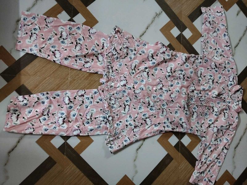 Floral Print Top &amp; Pants Set