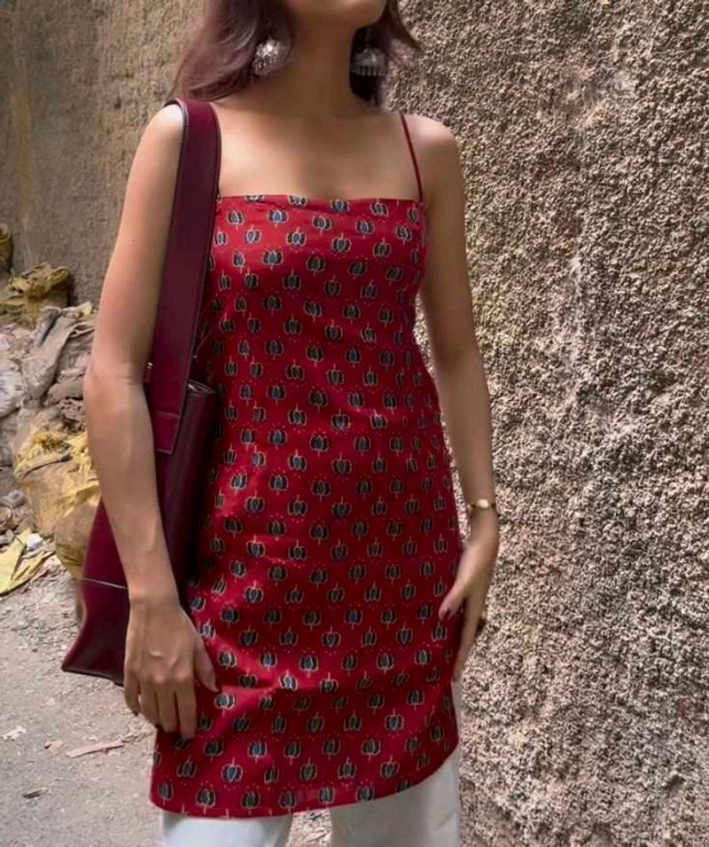 Red Printed Kurti
