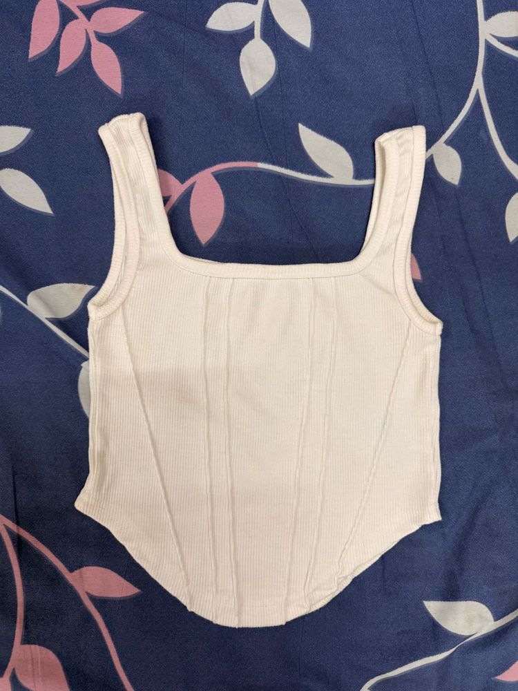 White Corset Tank Top