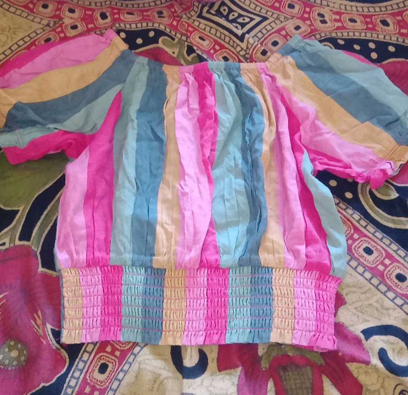 Striped Off-Shoulder Blouse