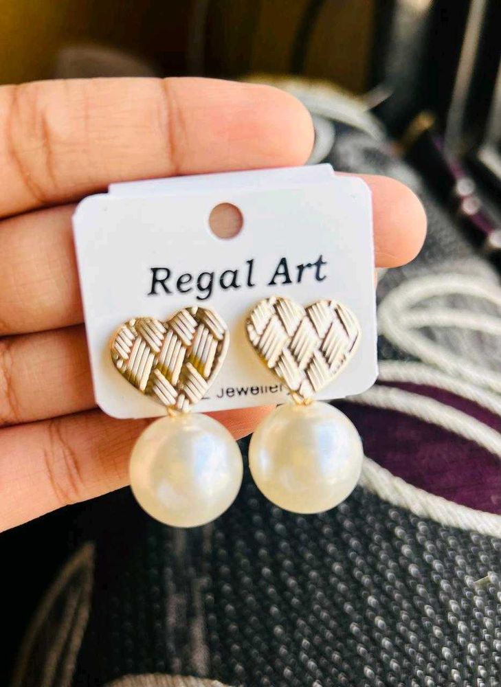 Regal Art Heart &amp; Pearl Earrings