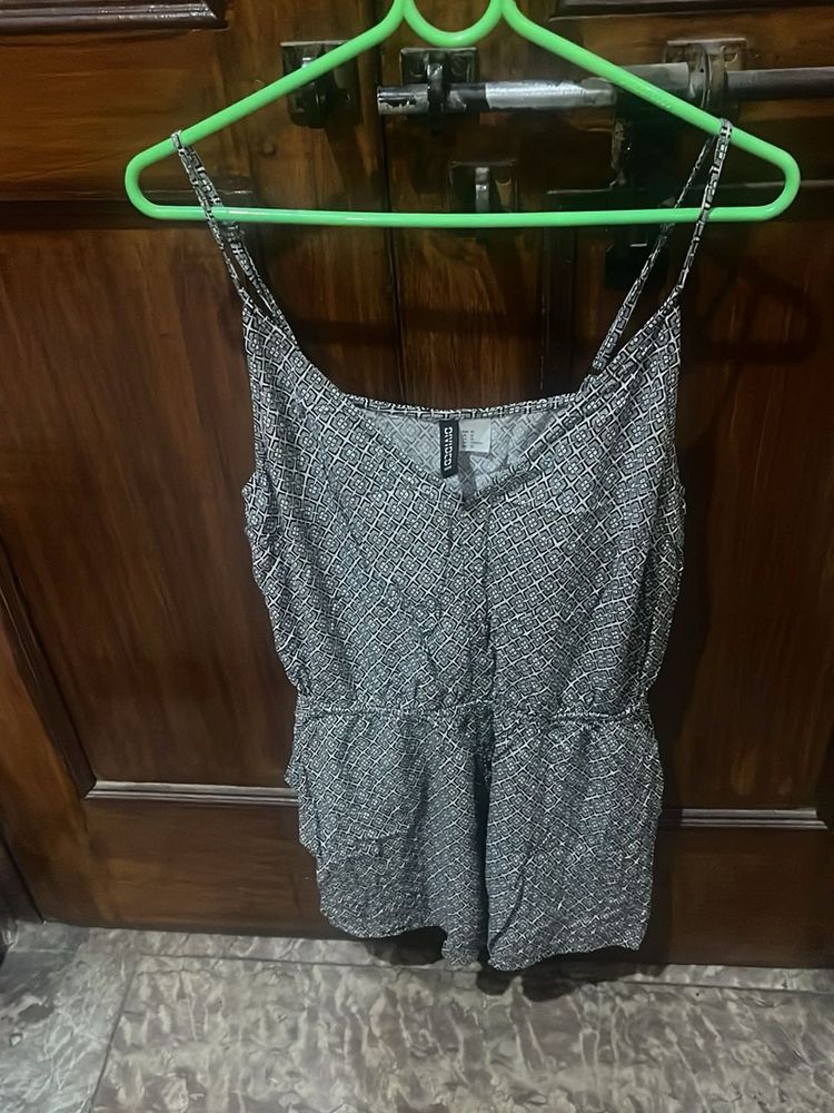 Patterned Sleeveless play suit