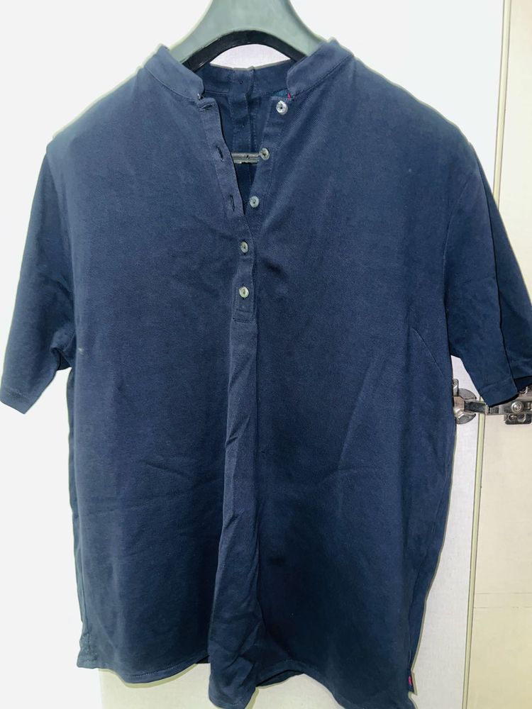 Navy Blue Cotton T-Shirt